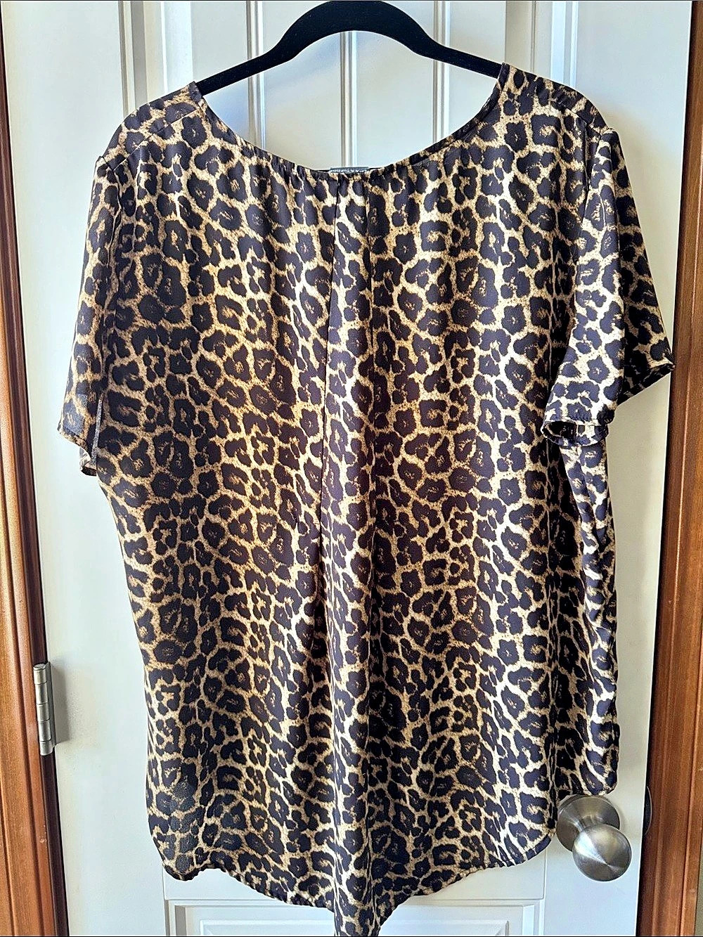 Chelsea & Theodore Leopard Print Tunic Brown & Black XXL Like New